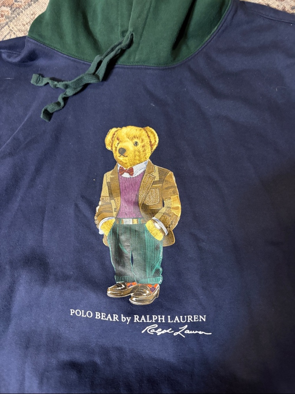 Polo Bear Colorblock Hoodie - Navy, Forest Green & Red - Picture 2 of 8